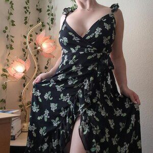 Floral wrap dress by Audrey Parks
